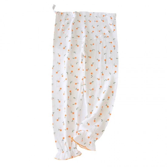 Adjustable maternity cotton pajama pants, thin, large-size, spring and summer, maternity postpartum pajamas, suitable for outerwear in the summer.
