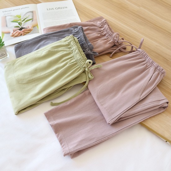 Women's pajama pants, spring, summer, and autumn, loose, casual cotton trousers suitable for outerwear, all-cotton pajamas, dropshipping.