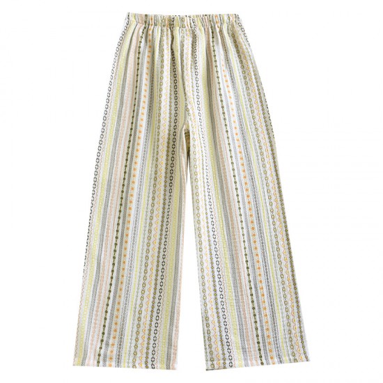 Spring and summer women's pajamas, pure cotton double-layer gauze, thin, open-front, long-sleeved, heart-shaped loungewear, two-piece set