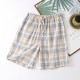 Washed cotton couple's pajama pants, pure cotton men's and women's trousers, spring and autumn, summer, casual, loose plaid, outdoor wear.