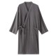 Men's spring and summer nightgown, thin, plus-size, kimono bathrobes, loose, three-quarter sleeve crepe for couples