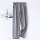 Adjustable maternity pajama pants, pure cotton belly support pants, spring and autumn, thin, solid color, large-size, soft, loose lounge pants.