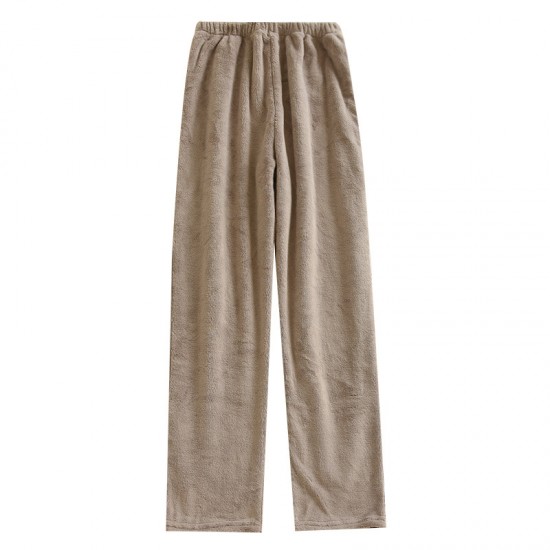 Spring and autumn women's pajamas, soft, German velvet plaid lounge pants, warm and loose, casual trousers for autumn and winter wear