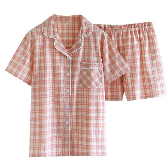 Women's summer nightgown, pure cotton double-layered cotton gauze short-sleeved loungewear, thin, soft, loose, plus-size cotton nightgown.