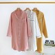 Wholesale new women's nightgown, cotton crepe bath skirt, double-layer gauze open-front long-sleeved loungewear, dropshipping.