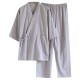Couples' cotton gauze nightgown, pine tree-style, thin, men's and women's bathrobes, loose cotton kimono pajamas, and loose drawstring mid-length kimono pajamas.