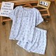 Spring and autumn women's cotton double-layer gauze loungewear, thin, soft, loose summer cotton trousers.