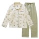 Women's Christmas tree pajamas, pure cotton, spring and summer long-sleeved pants, thin, cotton loungewear, soft, loose two-piece set.