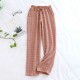 New women's shorts, pure cotton double-layer gauze pajamas, thin, soft, loose summer beach shorts.