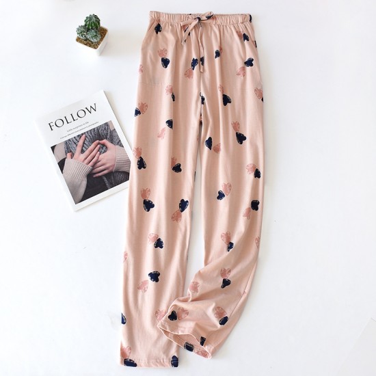 New women's cotton air-layer pajama pants, tapered, warm, thickened, home wear. Loose casual trousers
