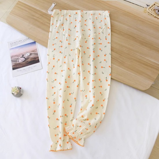 Adjustable maternity cotton pajama pants, thin, large-size, spring and summer, maternity postpartum pajamas, suitable for outerwear in the summer.