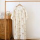 Autumn and Winter Thickened Cotton Nightdress, Air-Layer Quilted Nursing Dress, Long-Sleeved Midi-Length Homewear Dress, Pajamas