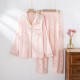 Spring and summer women's nightgown, pure cotton gauze three-quarter sleeves, thin loungewear, mid-length, short-sleeved, loose nightgown.