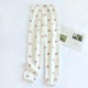 Adjustable, fleece-lined, thickened flannel maternity pajamas for autumn and winter, maternity warm pants, loose loungewear.