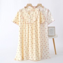 Women's padded rayon pajamas, short-sleeved, cropped, Japanese-style rayon silk, bra-free loungewear set