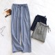 Couples' pajama pants, pure cotton double-layer gauze, thin, men's and women's, loose, spring and autumn, all-cotton casual trousers.