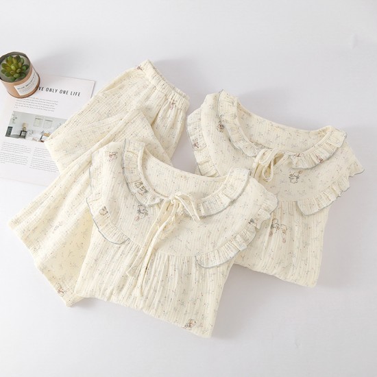 Flannel women's pajamas, autumn and winter Thickened, warm, plush, loose, and soft coral fleece lounge pants.